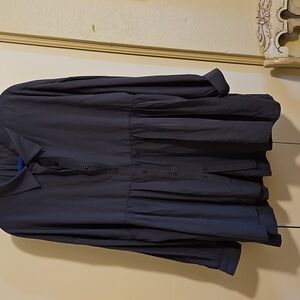 Women's Gray Button-Up Top